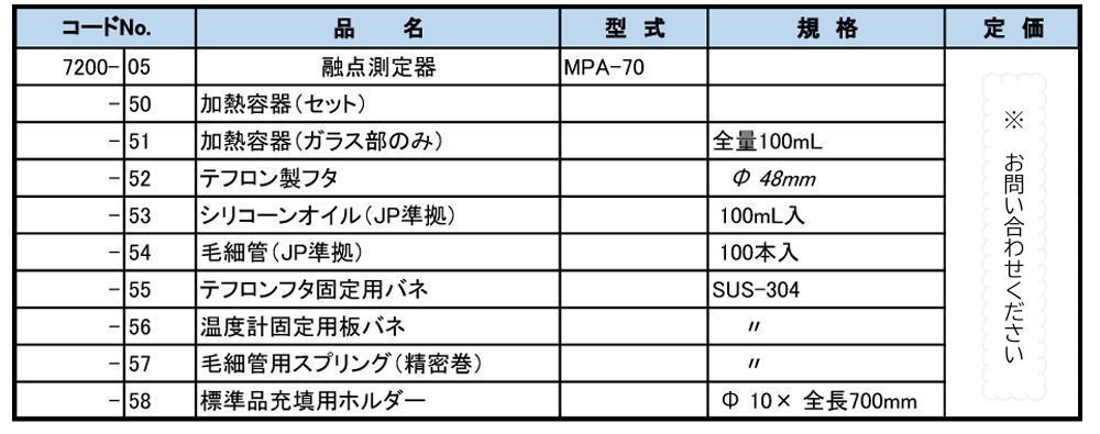 MPA-70 融点測定器　制御モニタソフト（融らく）付属