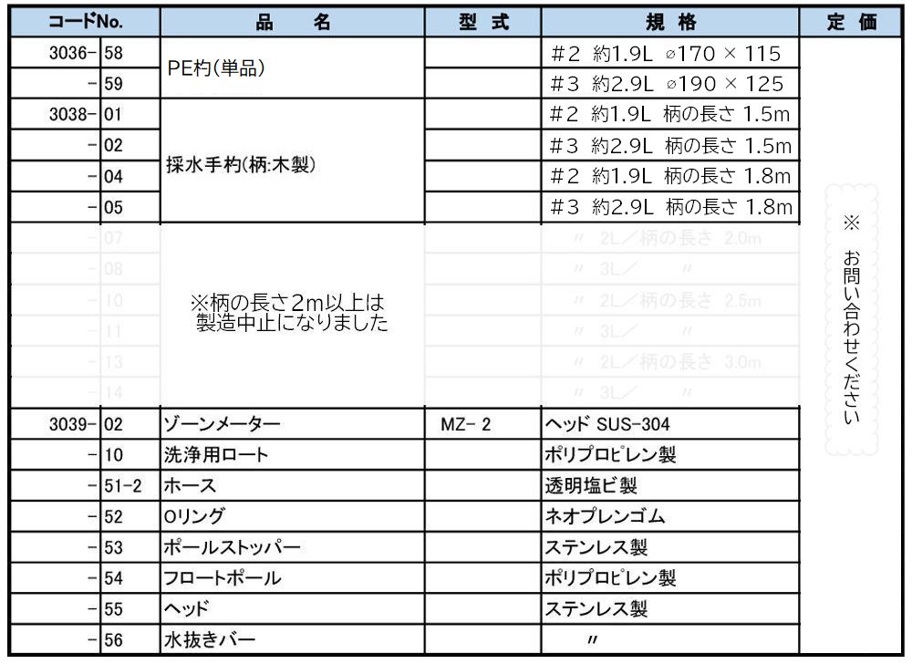 MZ-2 採水杓・ゾーンメーター